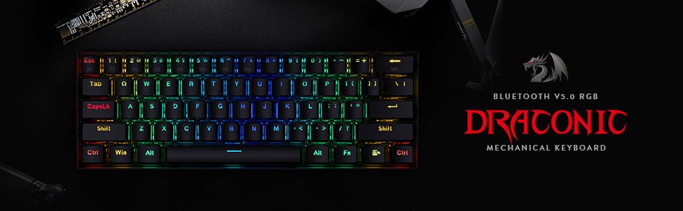 Redragon K530 Draconic 60% RGB Wireless Mechanical Keyboard Black